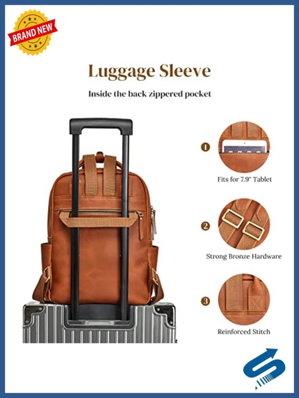 Genuine Leather Backpack Purse for Women Men Travel Daypack Laptop